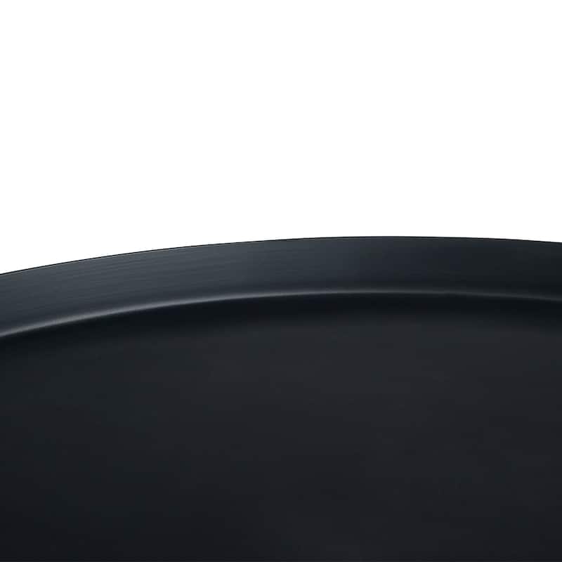WYNDENHALL Lipton Industrial 18 inch Wide Metal Accent Side Table in Black, Fully Assembled - 18" dia. x 23" h