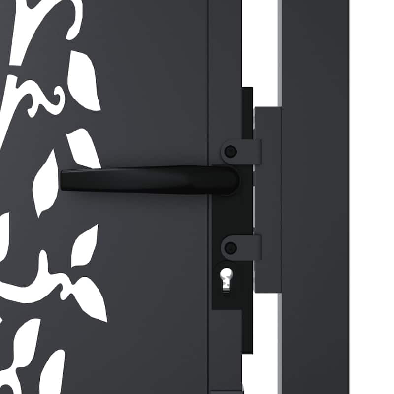 vidaXL Garden Gate Anthracite Steel Tree Design