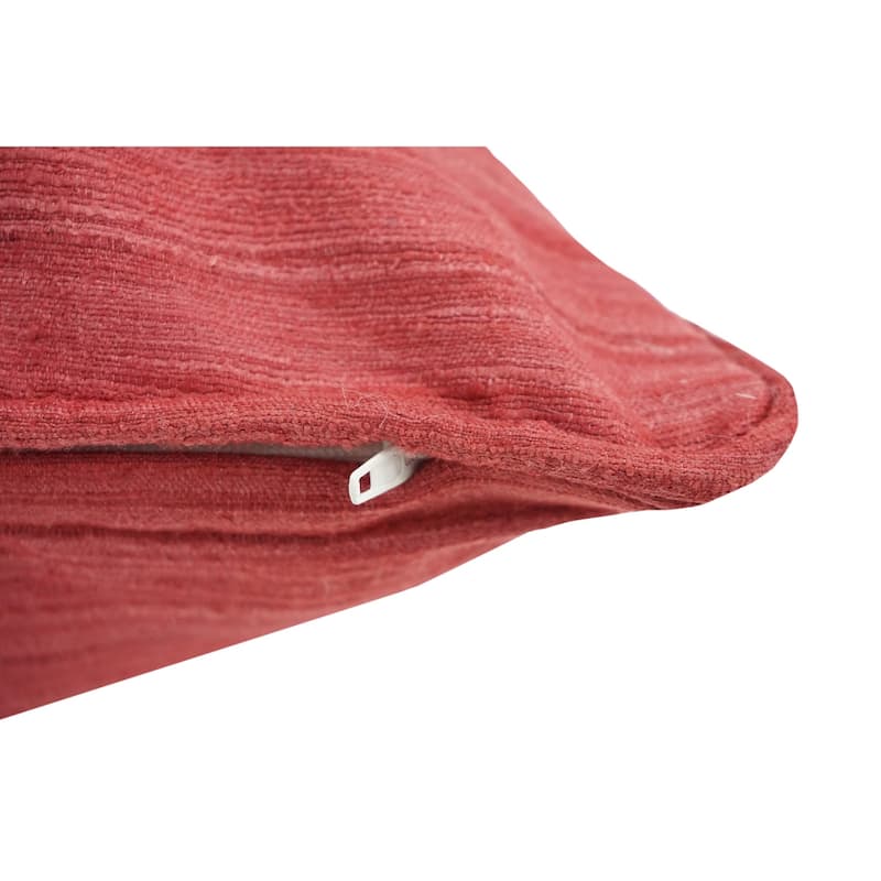 Home&Manor Raw Silk Throw Pillow 18" Red