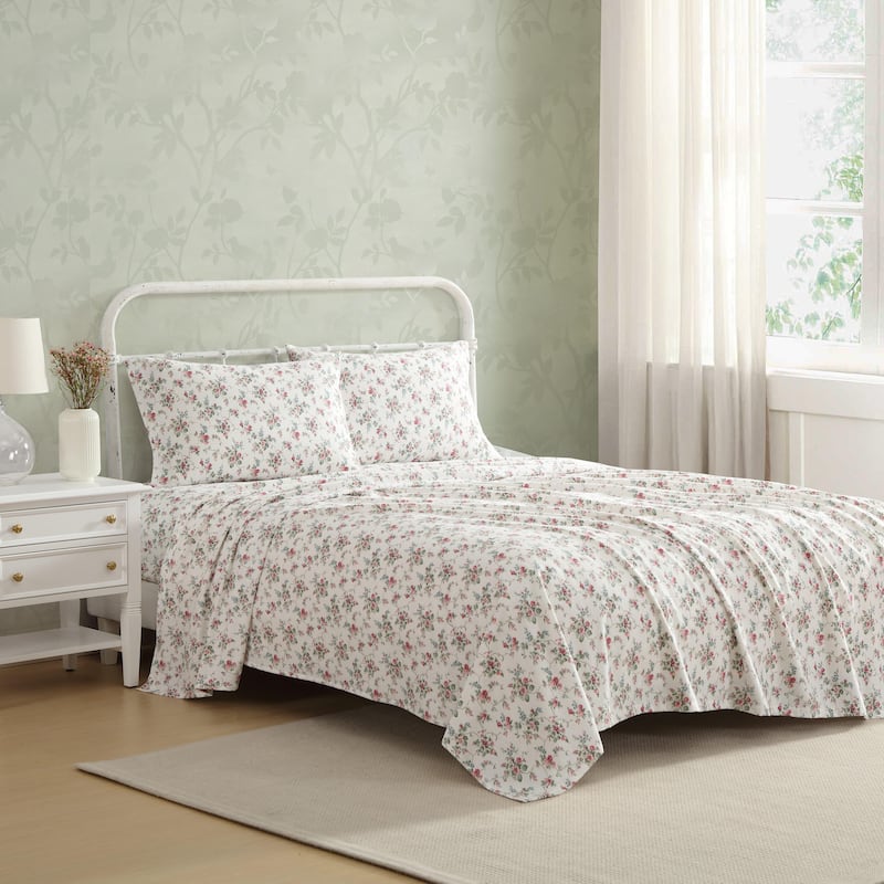 Laura Ashley Printed Cotton Flannel Sheet Set