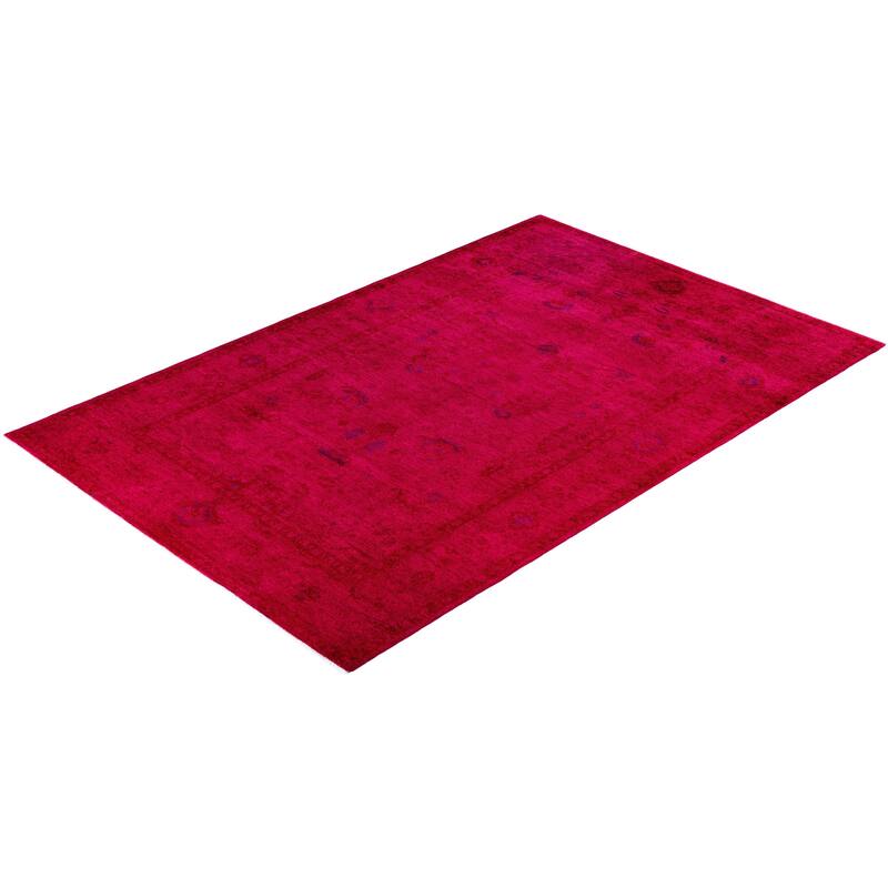 Overdyed One-of-a-Kind Hand-Knotted Area Rug - Pink - 6' 1" x 9' 3"