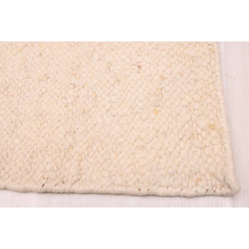 ECARPETGALLERY Hand Woven Looma Cream Wool Rug - 8'9 x 11'9