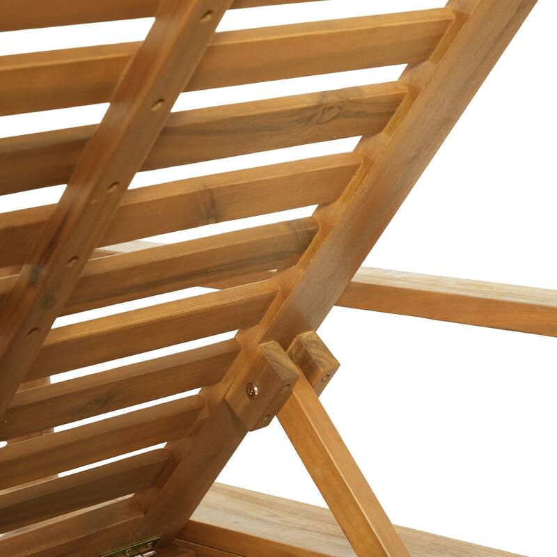 Christopher Knight Home - Modern Indoor/Outdoor Acacia Wood 4-Fold Adjustable Chaise Lounge with Water-Resistant Cushion