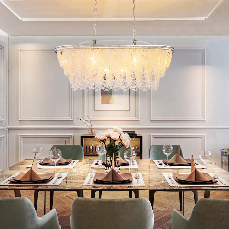 8/10-Light 3-Tiered Modern Glam Crystal Chandelier for Dining Room