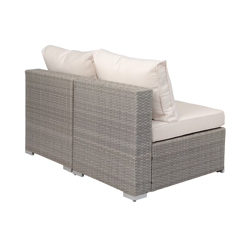 Luxton 64" Outdoor Furniture Add-on Armless Chairs With Cushions
