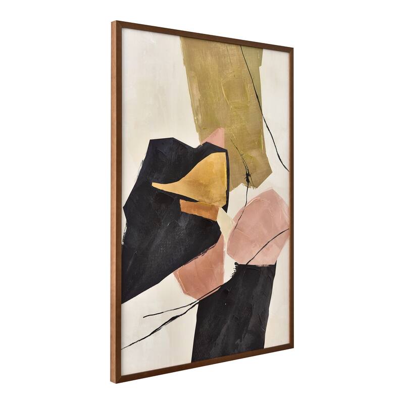 Aurelle Home Abtract Framed Pink & Olive Painting