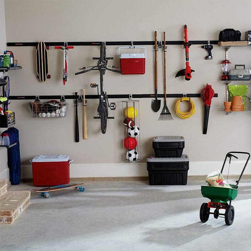 Rubbermaid FastTrack Wall S Hook 2 Handle Tool Storage Organizer Rack (4 Pack) - 1.19