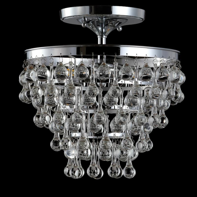 Gabrielle Metal/Crystal LED Flush Mount, by JONATHAN Y