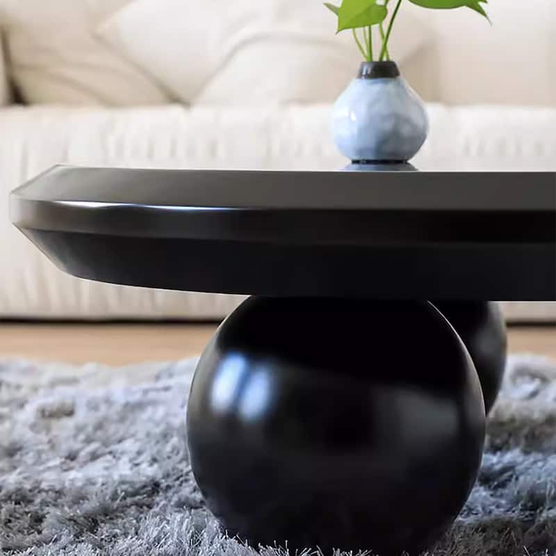 51" Modern Wood Coffee Table with 3 ball legs