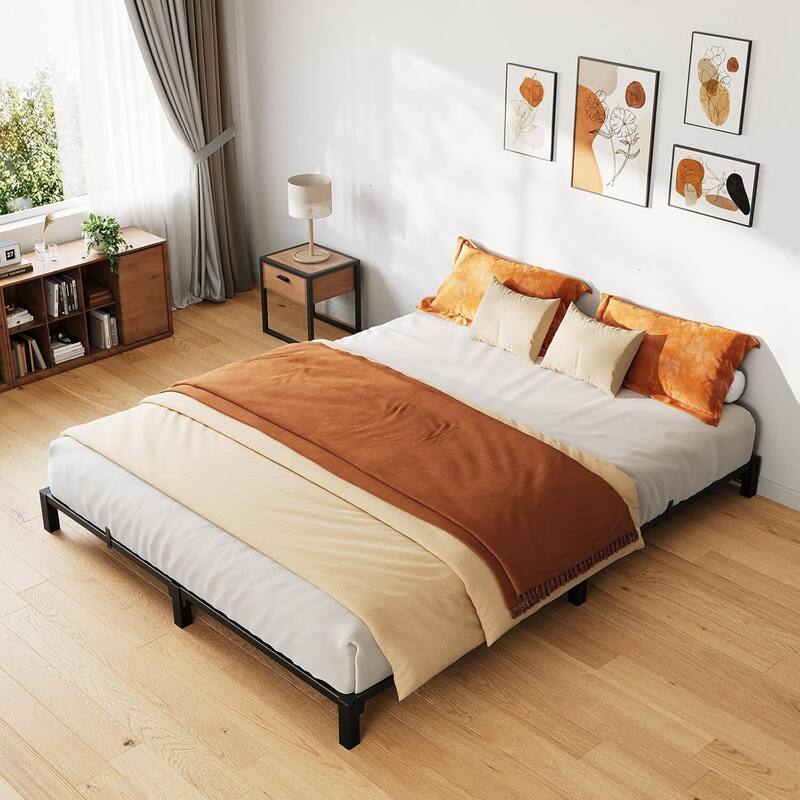 6 Inch Metal Platform Bed Frame Easy Assembly Bed Base for Bedroom and Home Use - Full