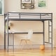 preview thumbnail 2 of 5, Twin Metal loft Bed with Desk, Ladder and Guardrails, bookdesk under bed, Silver