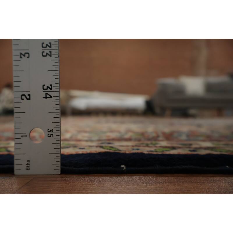 Hand Knotted Oriental 100% Wool Carpet Traditional Floral Navy Blue & Blues Bokhara Area Rug - 6' 3'' X 6' 2''