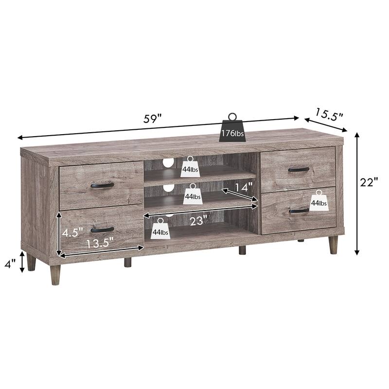 Costway TV Stand Entertainment Center Hold up to 65'' TV with Storage - See Details