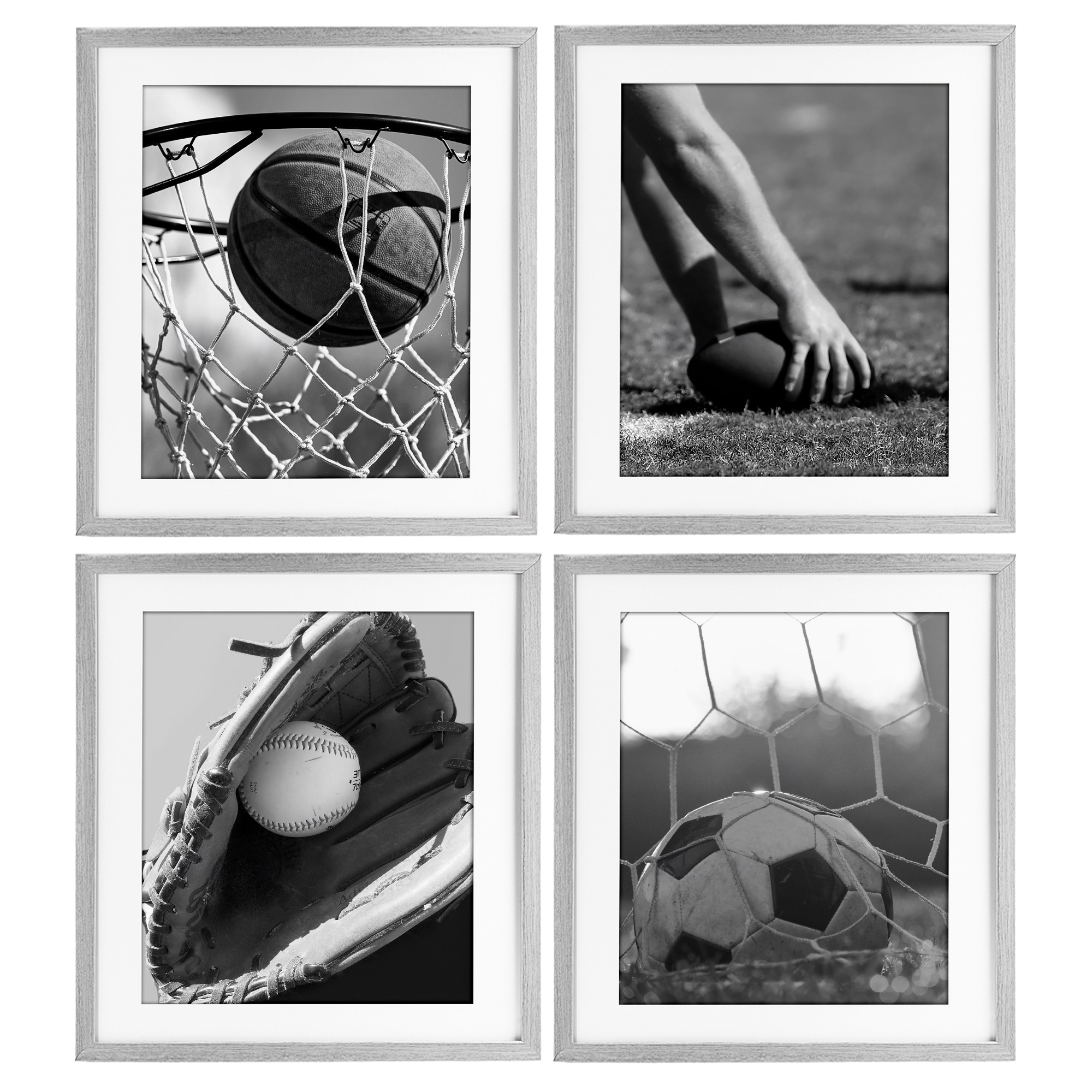 Stupell Athletic Sports In Action Under Glass Framed Art Set Design By Marcus Prime (Set of 4)