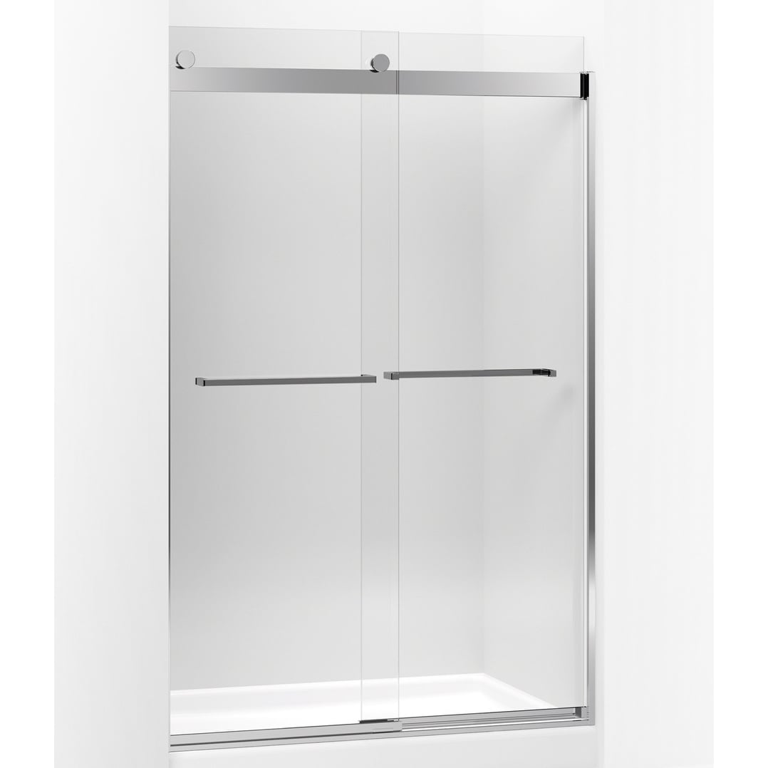 Kohler K 706167 L Levity 74 H X 56 5 8 59 5 8 W Sliding Shower Door With 5 16 Thick Glass And Towel Bars