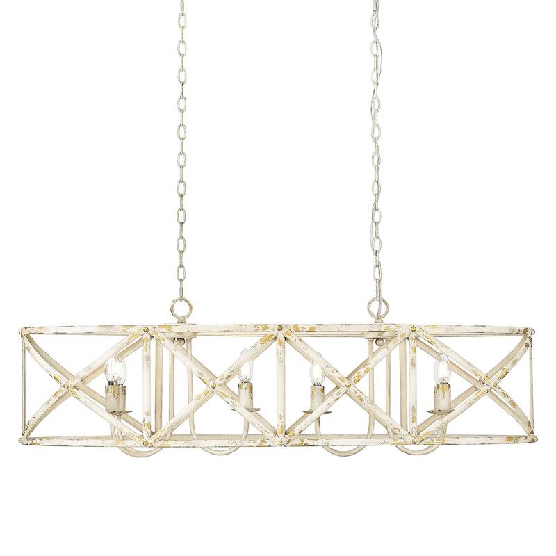 Golden Lighting 0890-LP Alcott 8 Light 45" Wide Linear Pendant - Antique Ivory