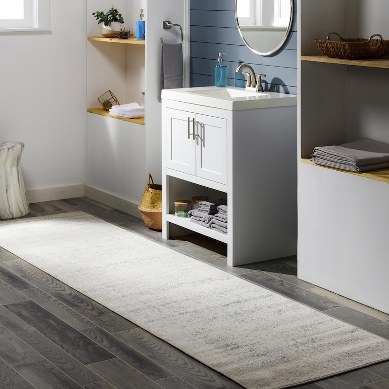 Livabliss Harput Updated Traditional Medallion Area Rug - Grey - 2' 7" x 13' 11"
