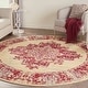 preview thumbnail 45 of 135, Nourison Grafix Distressed Vintage Medallion Area Rug 8' Round - Cream/Red
