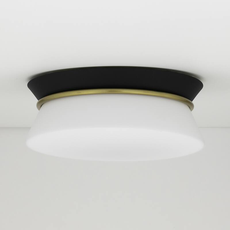 Mitzi by Hudson Valley Cath 1-Light Flush Mount with Opal Etched Glass