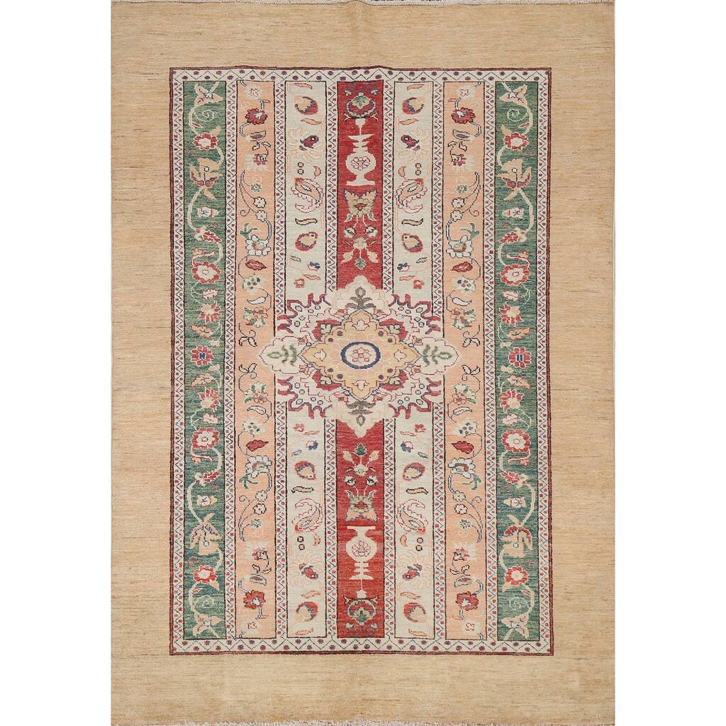 Vegetable Dye Moharramat Oriental Area Rug Hand-knotted Wool Carpet - 4'7" x 6'3"