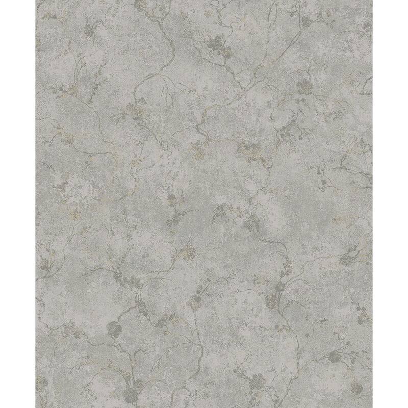 A-Street Prints Mahina Pewter Floral Vine Wallpaper