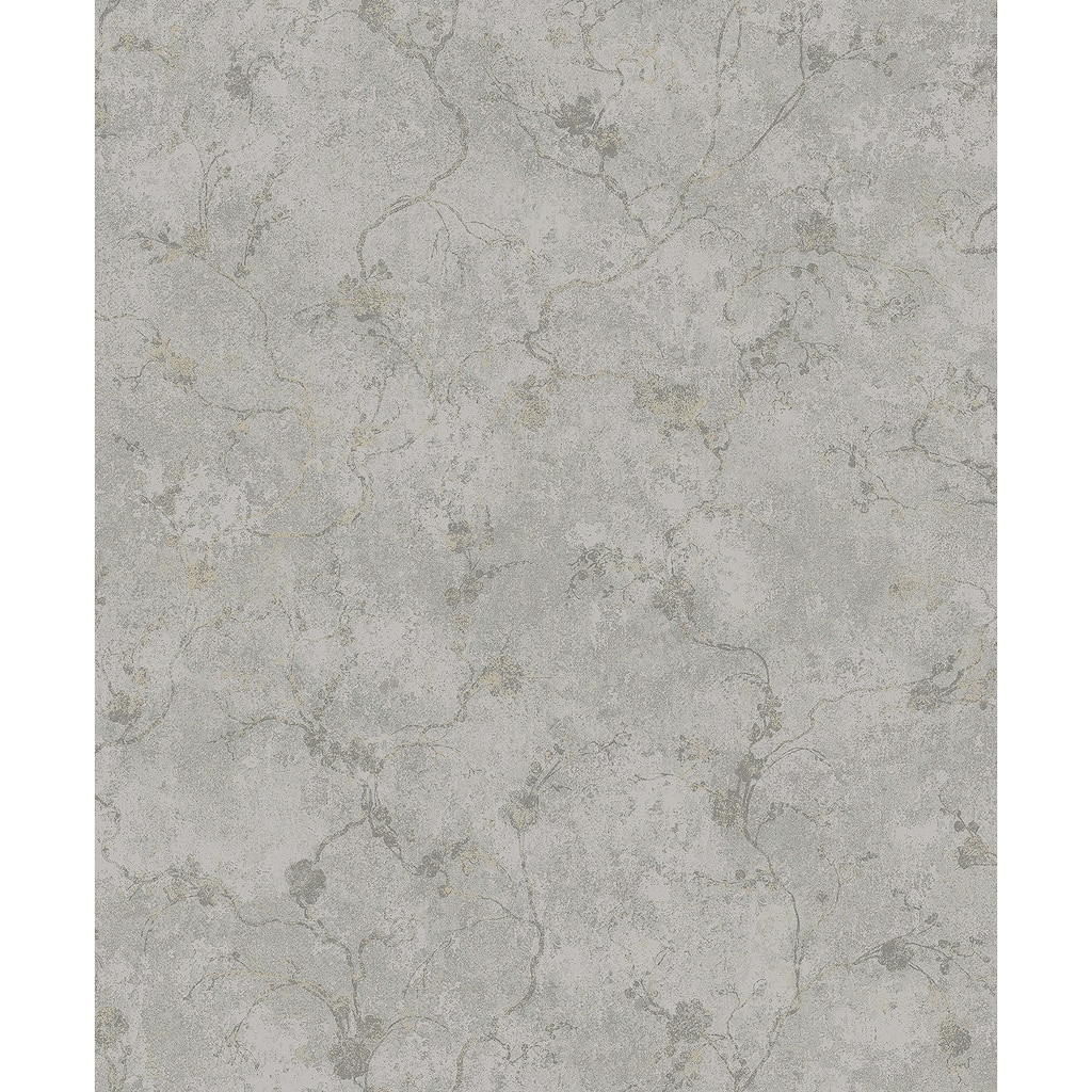 A-Street Prints Mahina Pewter Floral Vine Wallpaper