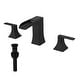 preview thumbnail 9 of 34, Double Handle Three-Hole Bath Waterfall Faucet with Drain