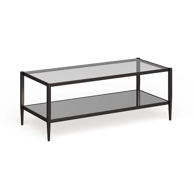 Hera 45'' Wide Rectangular Coffee Table with Mirror Shelf Overstock