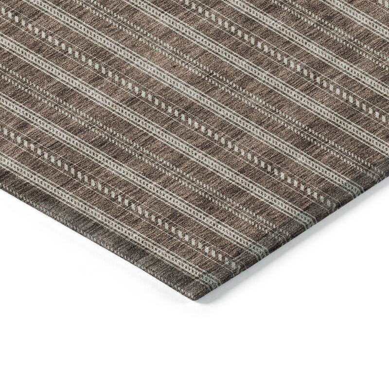 HomeRoots Striped Transitional Rectangle Outdoor Rug