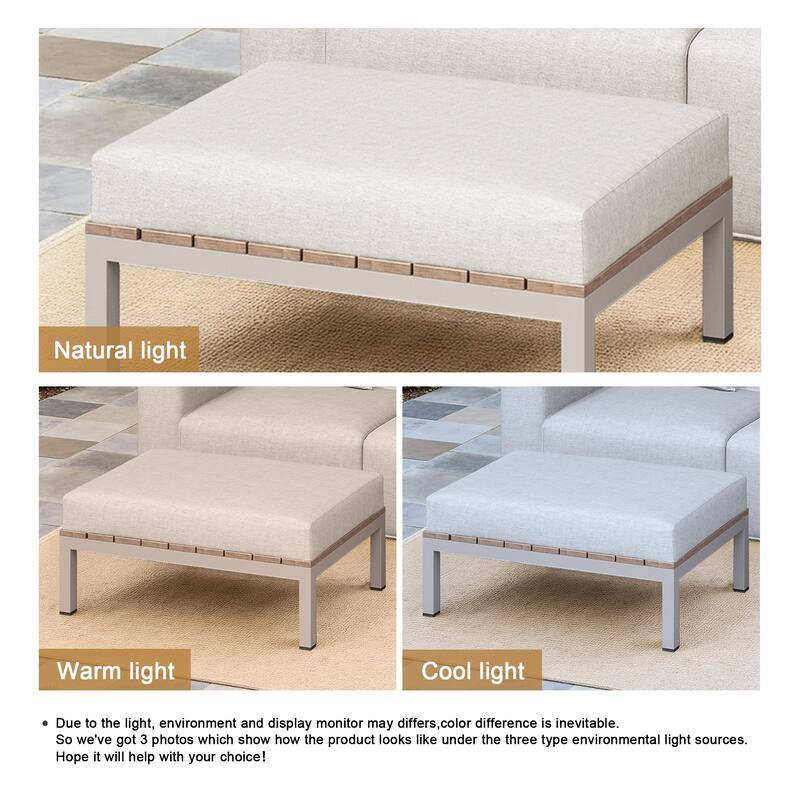 Outdoor No Assembly Patio Conversation Sets with Coffee Table, Ottoman