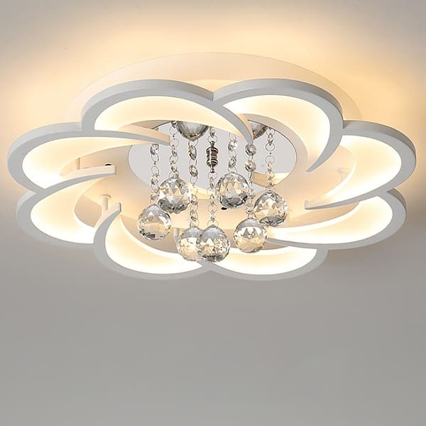 Modern FlowerShaped LED Ceiling Lighting Crystal Flush Mount On Sale