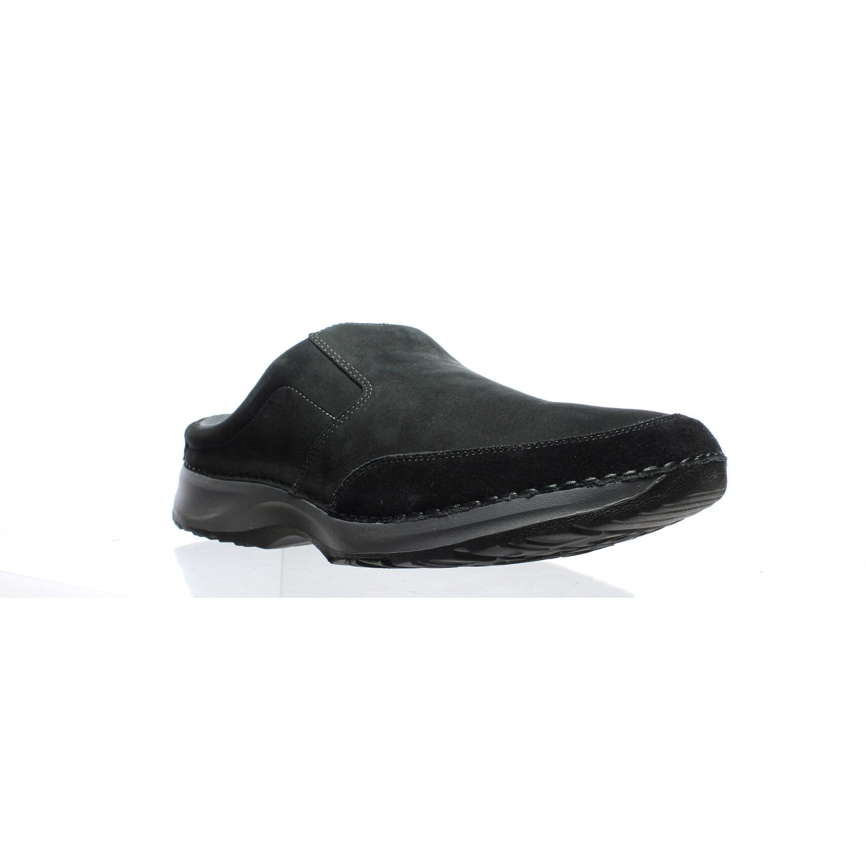 mens black leather mules