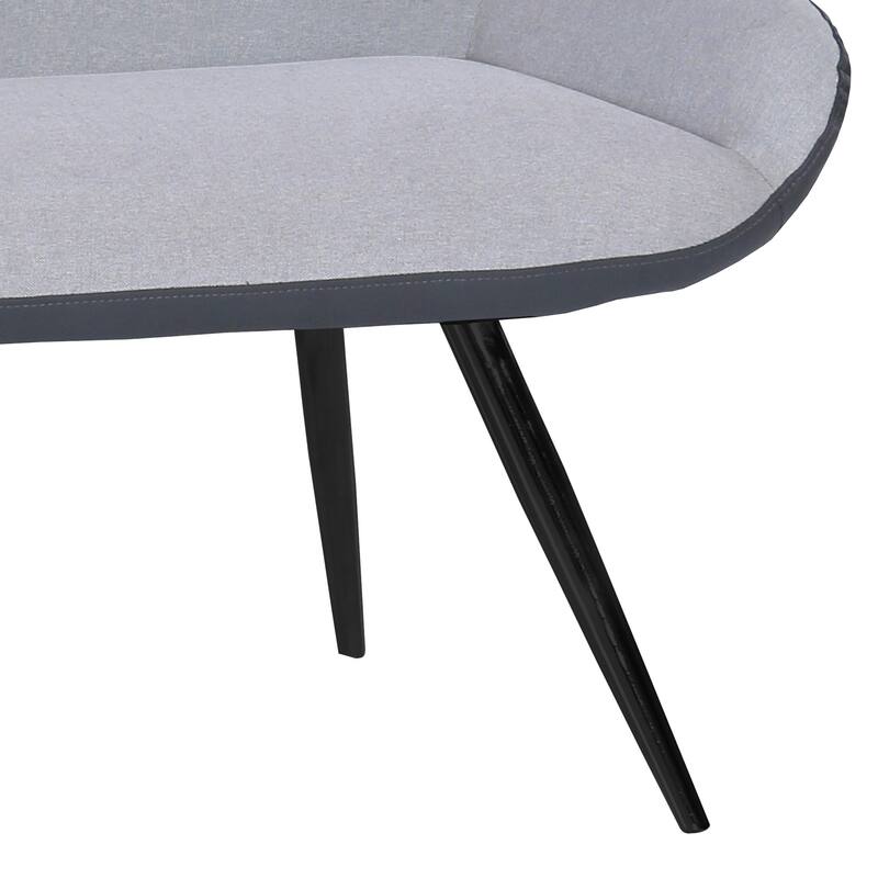 Armen Living Coronado Contemporary Bench in Brushed Gray Powder Coated Finish and Gray Fabric