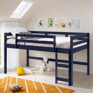 Twin Loft Bed with 13-Slat System & Reversible Ladder