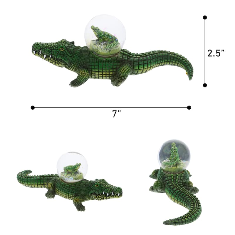 CoTa Global Alligator Snow Globe - Figurine with Sparkling Glitter - 7Lx2.5Wx2.5H inches