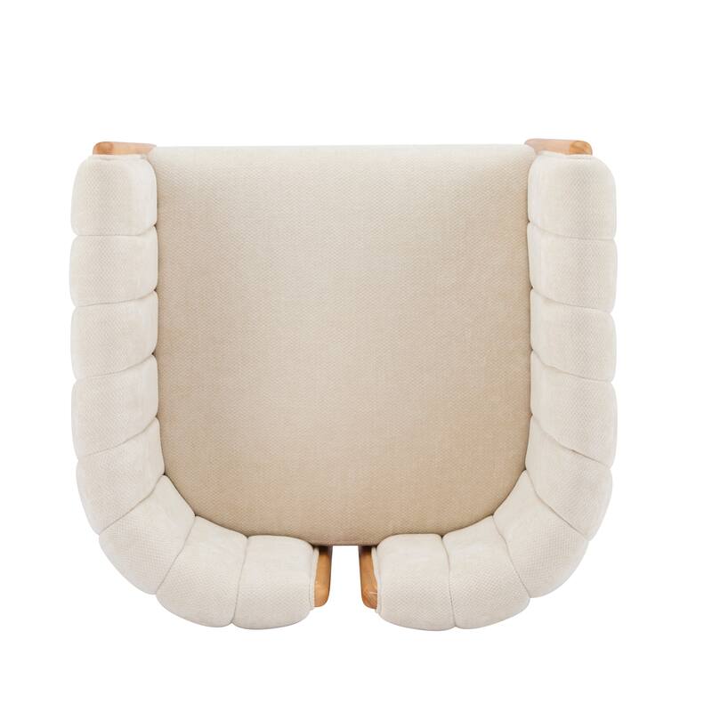 Modern Dining Chairs, Boucle Fabric Accent Chairs for Living Room, Upholstered Lounge Armchair with Wood Frame, Set of 2