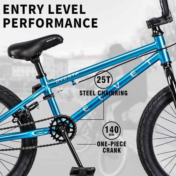 AVASTA 18 Inch Kid Freestyle BMX Bicycle for Beginner Riders, Ages