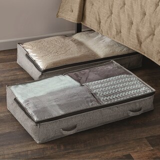 Richard's Underbed Storage Bags (Set of 2) - Gray Arrow Weave - Bed ...