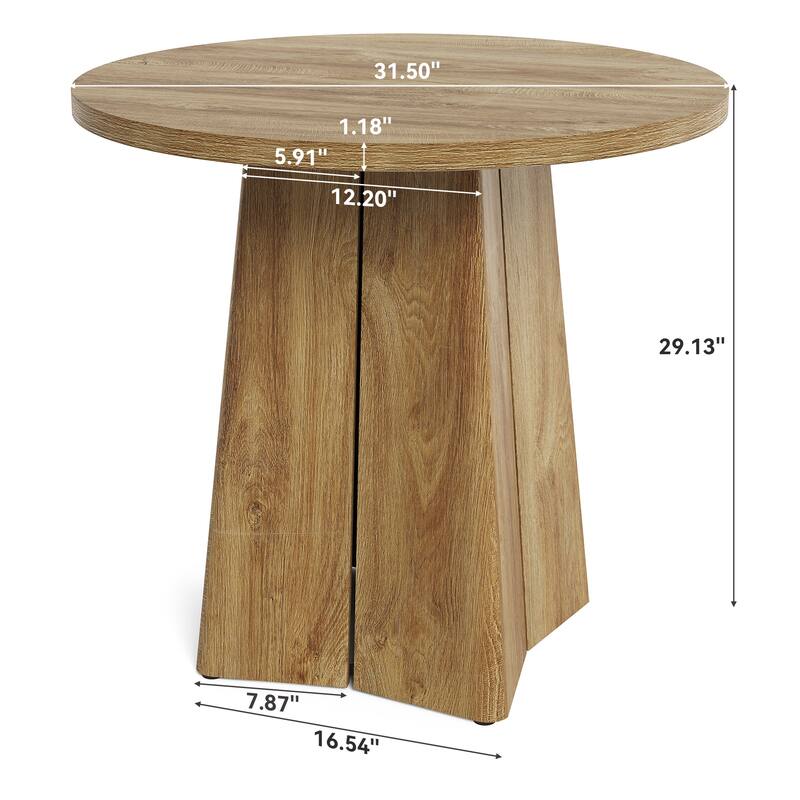 Round Dining Table for 2 People, 31.5" Farmhouse Dining Room Table