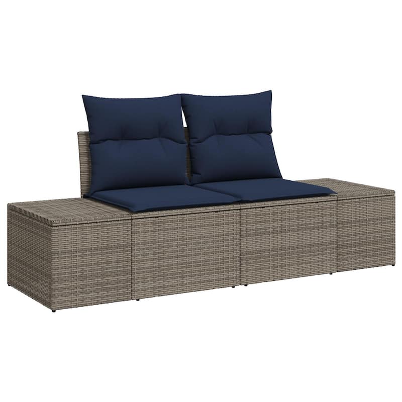 vidaXL 9 Piece Garden Sofa Set with Cushions - 125.6×60.6×27.2