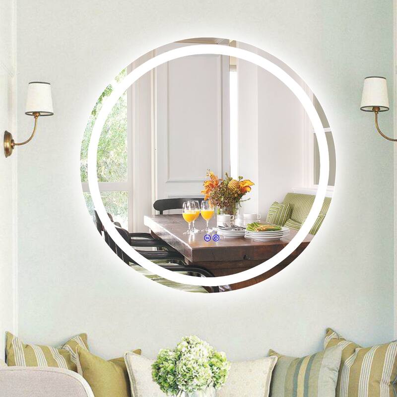 Frameless Wall Mounted LED Bathroom Mirror - Colorless
