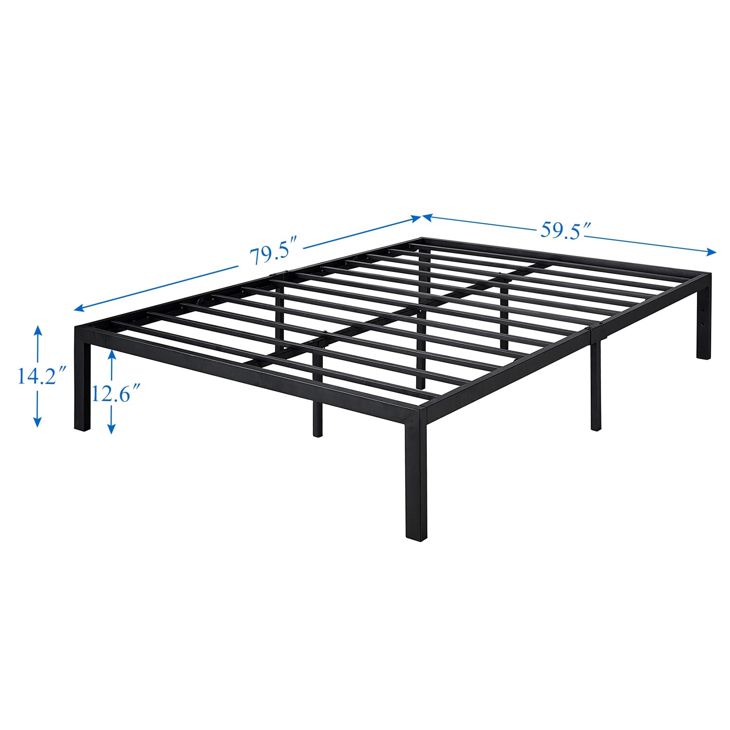 Metal Platform Bed Frame Queen Steel Box Spring Replacement Classic Dream 