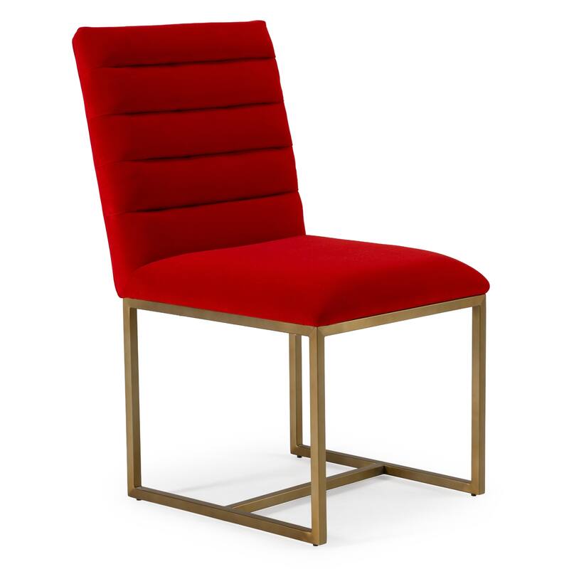 Modrest Barker Modern Burnt Orange & Brush Gold Dining Chair (Set of 2)