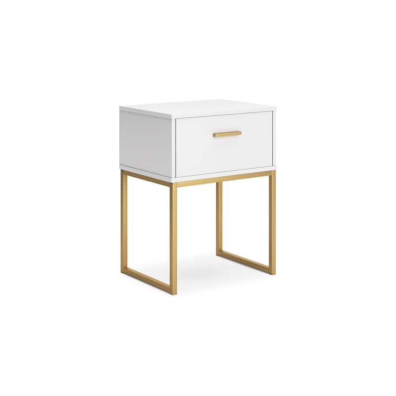 Signature Design by Ashley Socalle White/Gold Nightstand