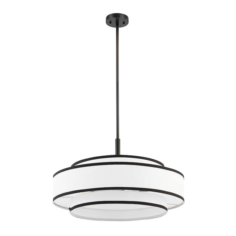 GetLedel 5-Light Double Shaded Drum Chandelier