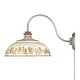 preview thumbnail 11 of 11, Golden Lighting Kinsley 1-light Swing Arm Wall Lamp in Antique Black Iron shade