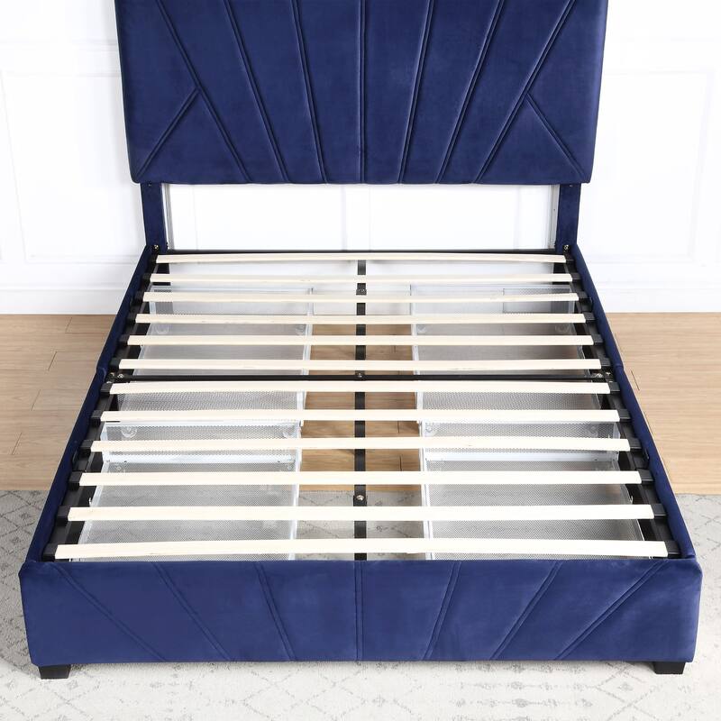 Rhiv Art Deco Upholstered 4-drawer Storage Bed by Furniture of America