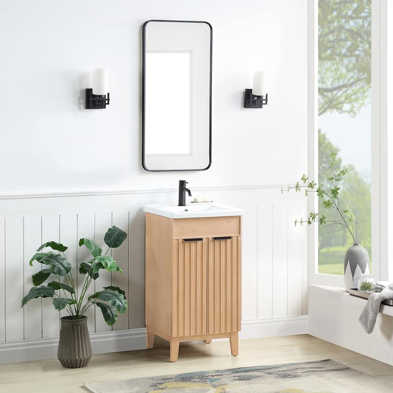 Palos Single Bath Vanity with Ceramic Basin Top without Mirror