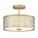 preview thumbnail 5 of 7, Meridian M60016 2 Light 13" Wide Semi-Flush Drum Ceiling Fixture