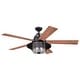 preview thumbnail 8 of 9, Charleston 56 in. New Bronze Outdoor Rod Mount Rustic Ceiling Fan, Reversible Driftwood-Dark Maple Blades, LED Light Kit, Remote